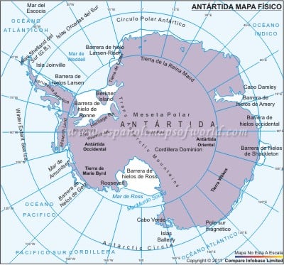 Resultado de imagen de mapa ANTARTIDA fisico