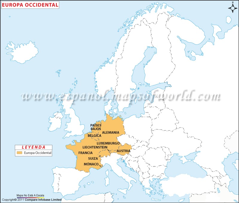 Mapa de Europa Occidental | Mapa Europa Occidental