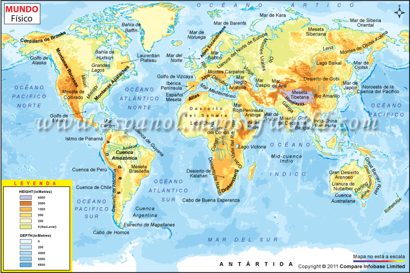 Resultado de imagen de mapa fisico mundial