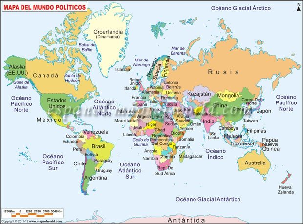 Mapa del mundo con sus nombres de paises - Imagui