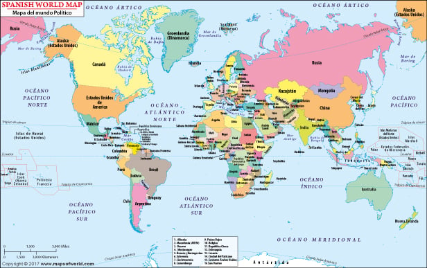 Mapa Del Mundo En Español